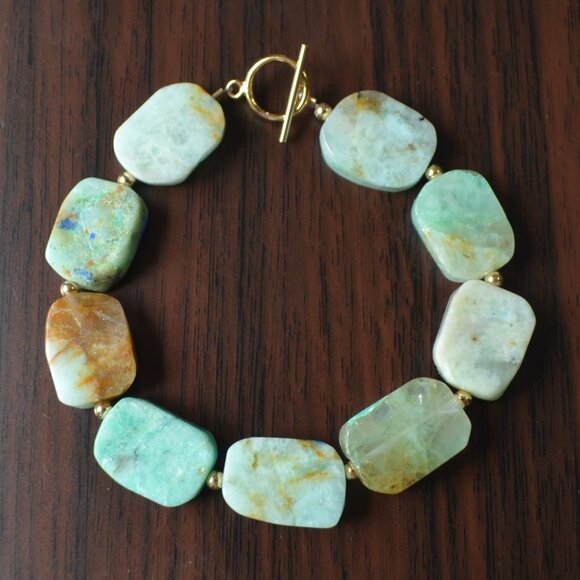 Chunky Chrysoprase Beaded Bracelet - Made in Canada - Picture 8 of 10